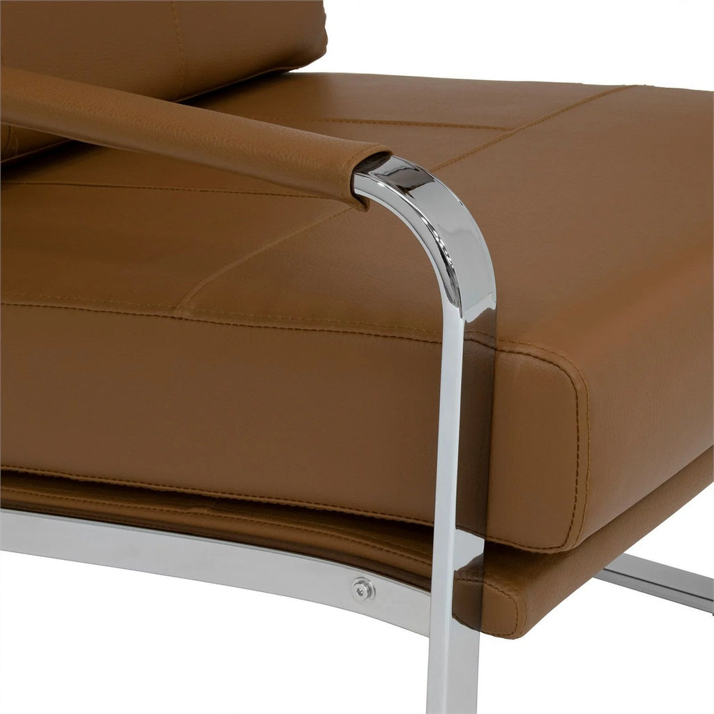 Caramel Brown 2-Piece Accent Chair and Ottoman Set D6527