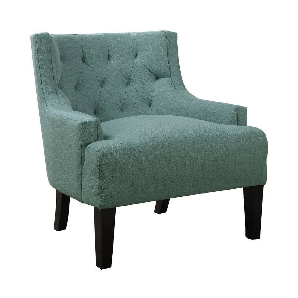 Light Blue Microfiber Accent Chair A904
