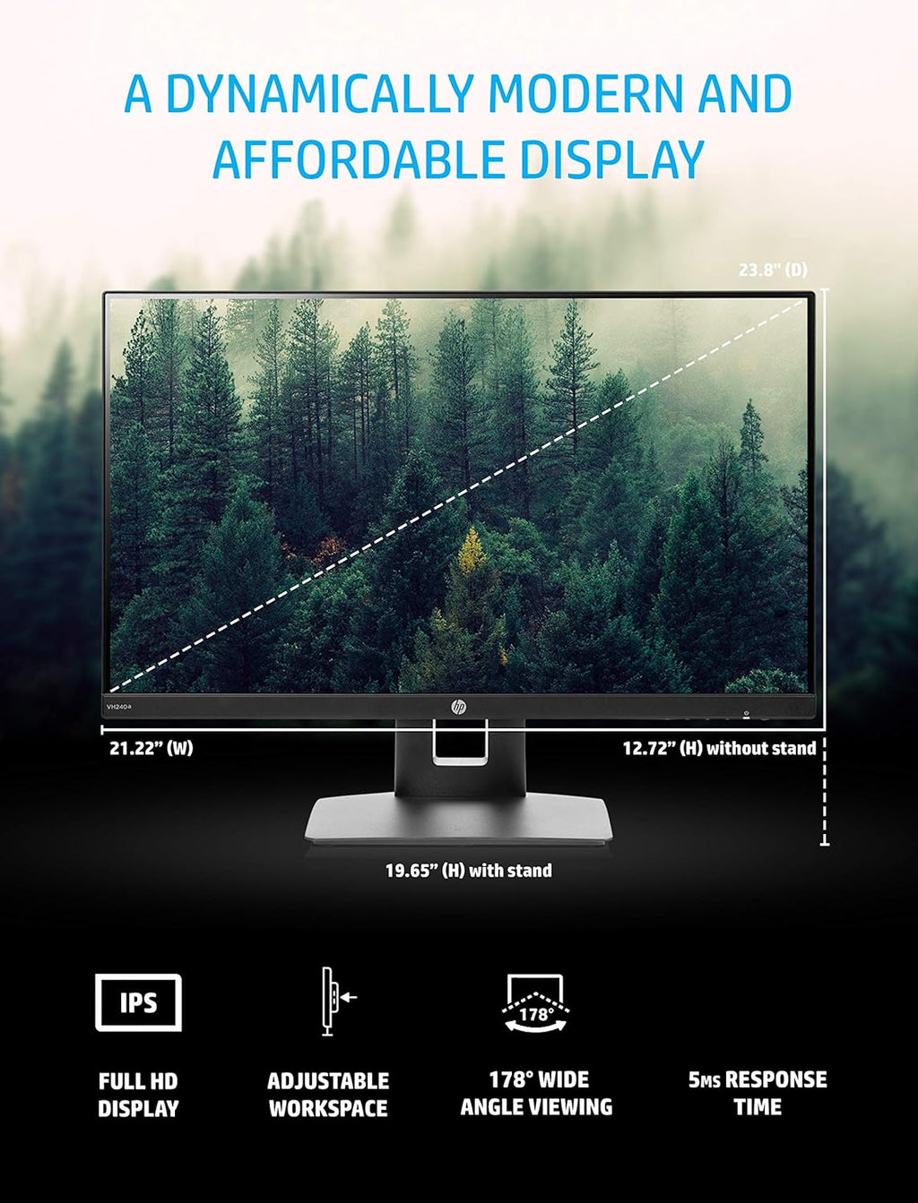 23.8-Inch Full HD 1080p IPS LED Monitor with Built-In Speakers and VESA Mounting, Black G1737