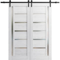 Double Barn Door 36 x 84 inches with Frosted Glass V60287