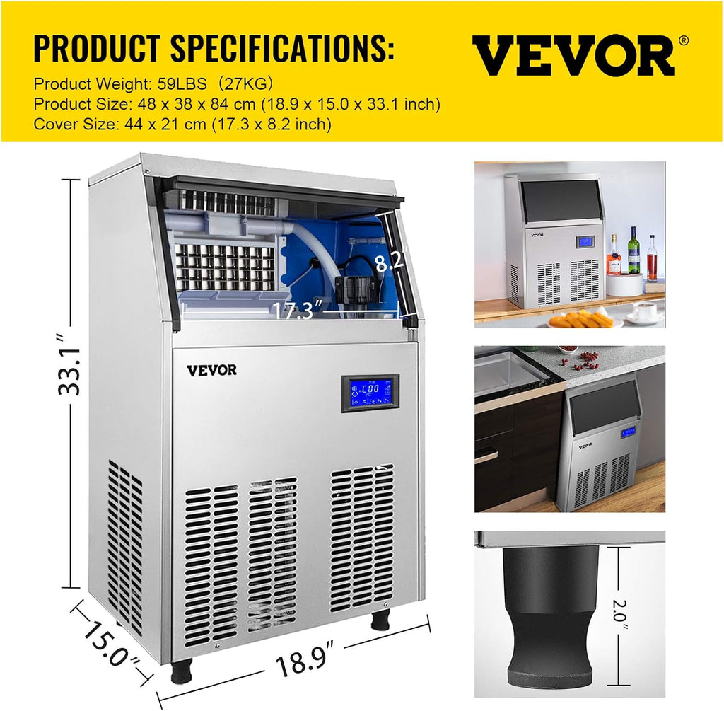 110V Commercial Ice Maker with Stainless Steel Construction A341209