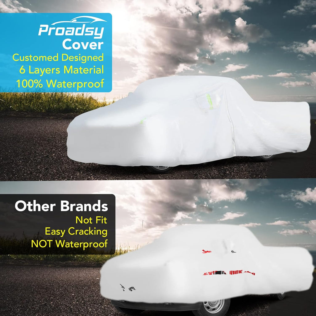 6 Layers Waterproof Full Exterior Car Cover with Zipper V4010
