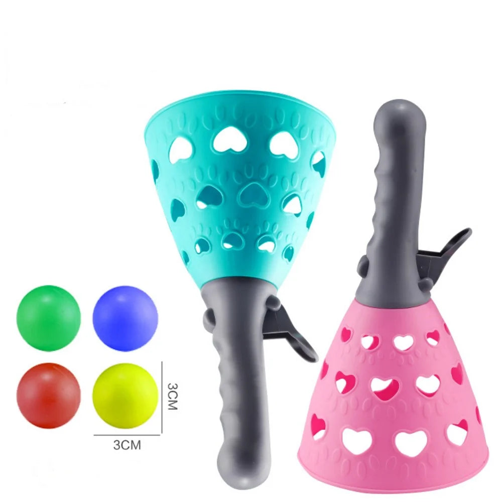 Pop and Catch Ball Games with 2 Launcher Baskets and 4 Balls O4782