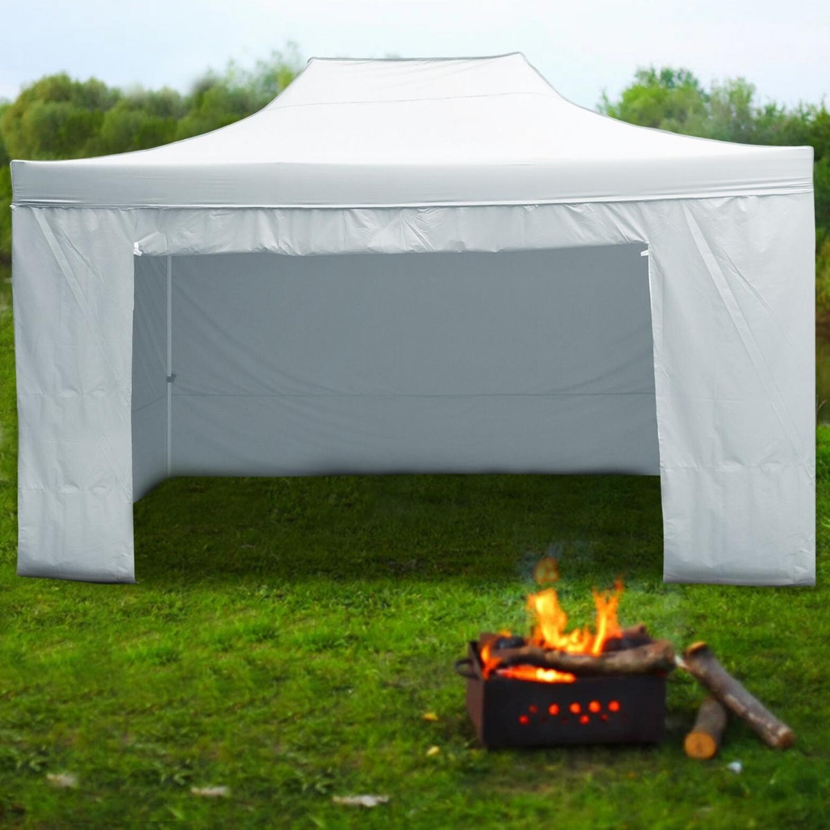 Silver Commercial Tent with 6 Removable Sidewall U9439