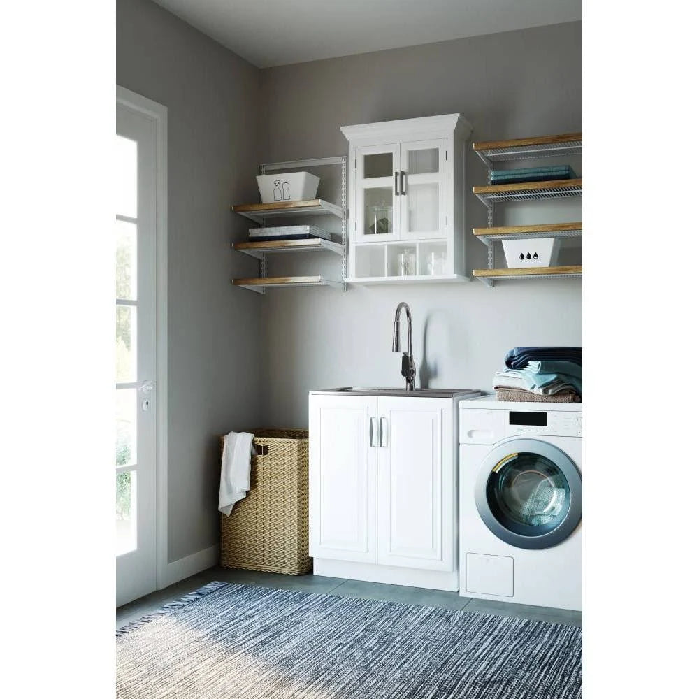 White Two-Door Bathroom Wall Cabinet C683