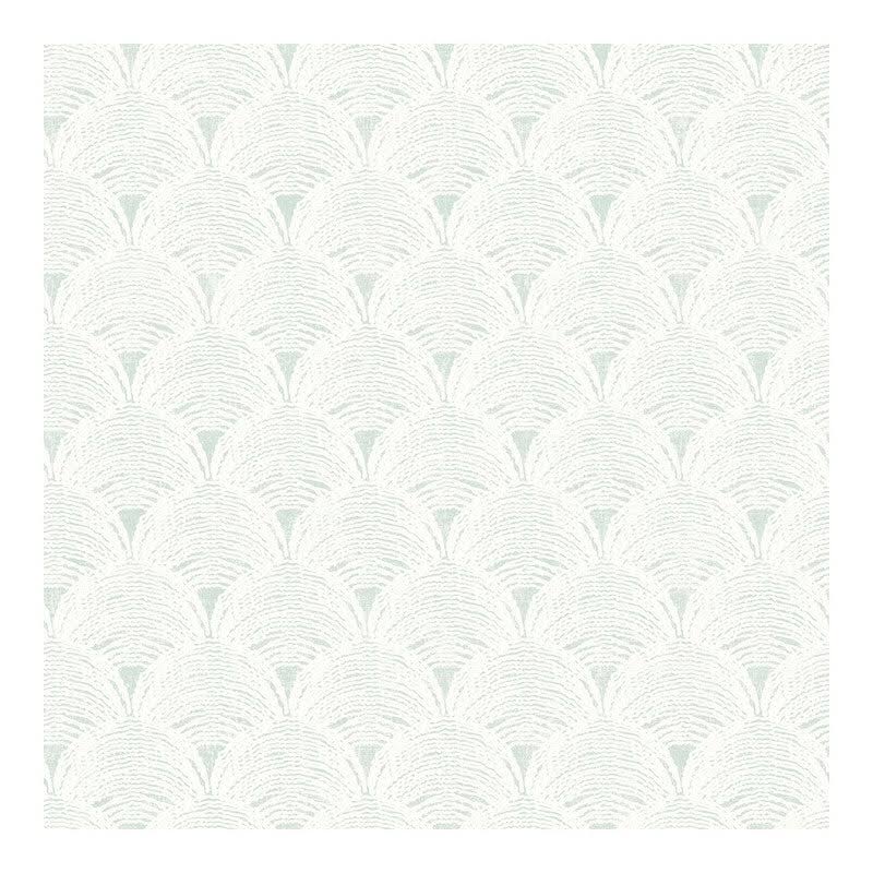 Teal Scalloped Wallpaper B91479