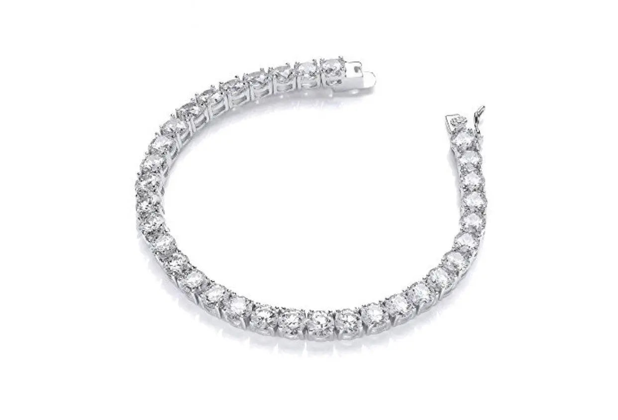 7MM 925 Sterling Silver Cubic Zirconia Tennis Bracelet Y337