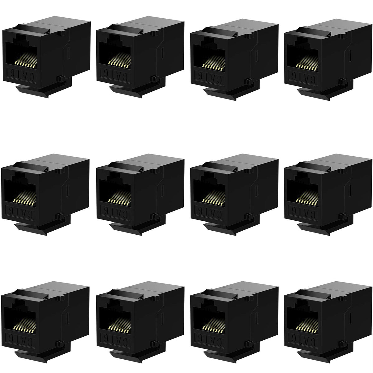 Black Cat6 Inline Coupler 6 Pack F410509