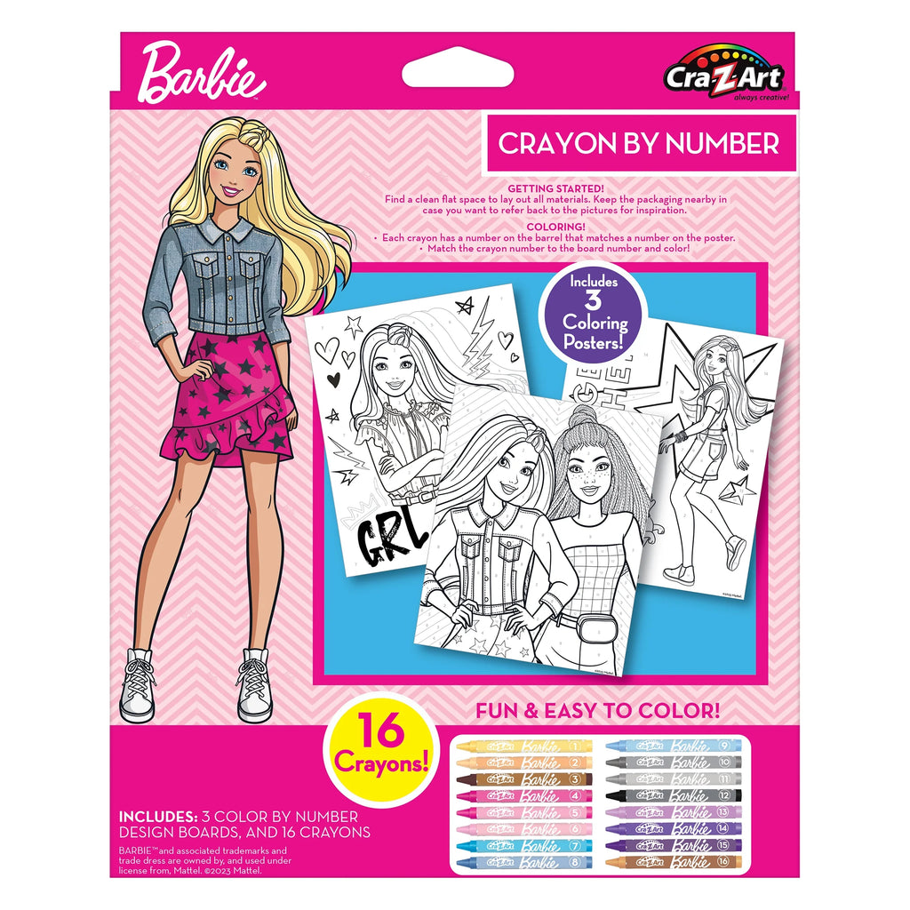 19 Piece Crayon by Number Poster Coloring Set D699