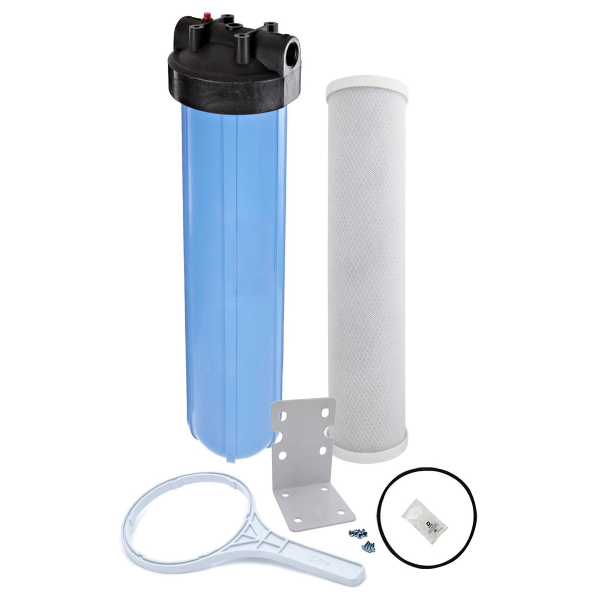 20 inch Slim PP Filter Housing with Pressure Release and Carbon Filter Kit D7531