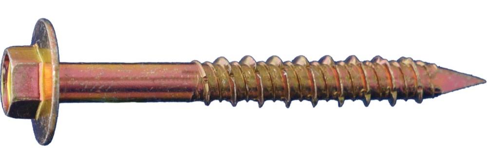 1/4 x 4x22 Yellow Zinc Hex Flange Concrete Screws Q1241