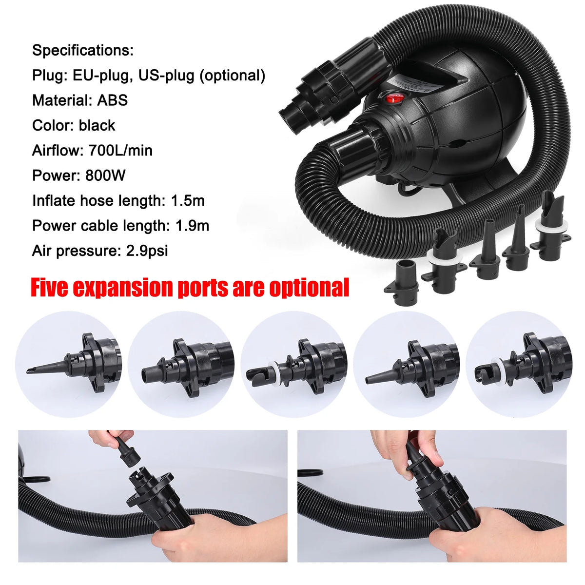 800W Portable Air Pump W2922