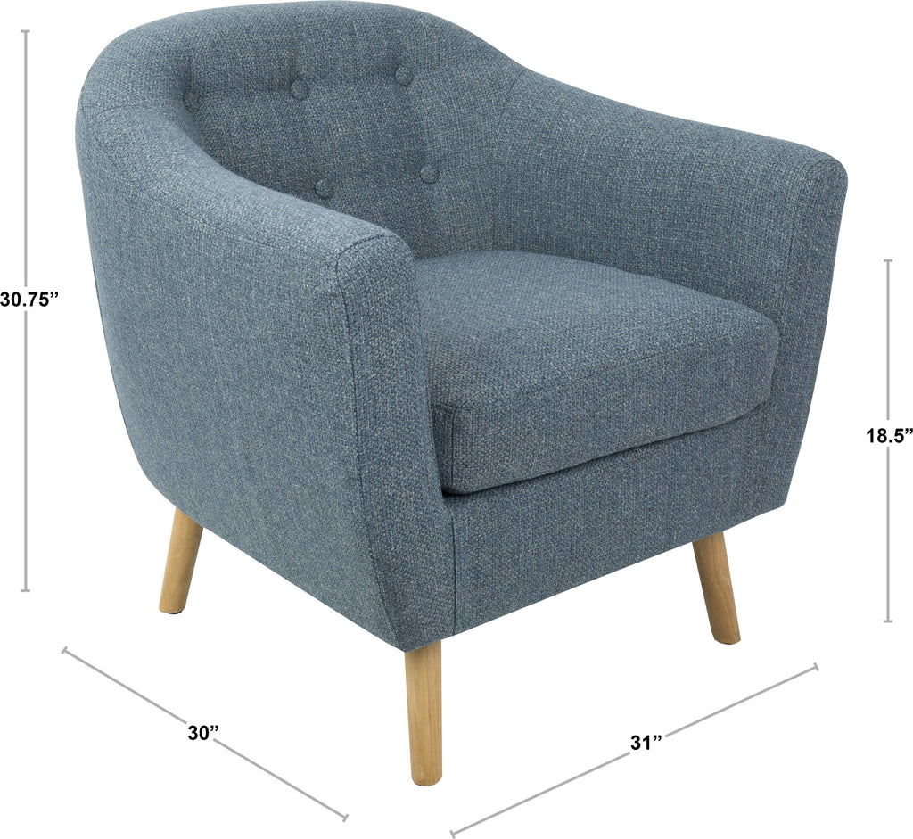 Red Fabric Accent Chair with Black Wooden Legs L206785