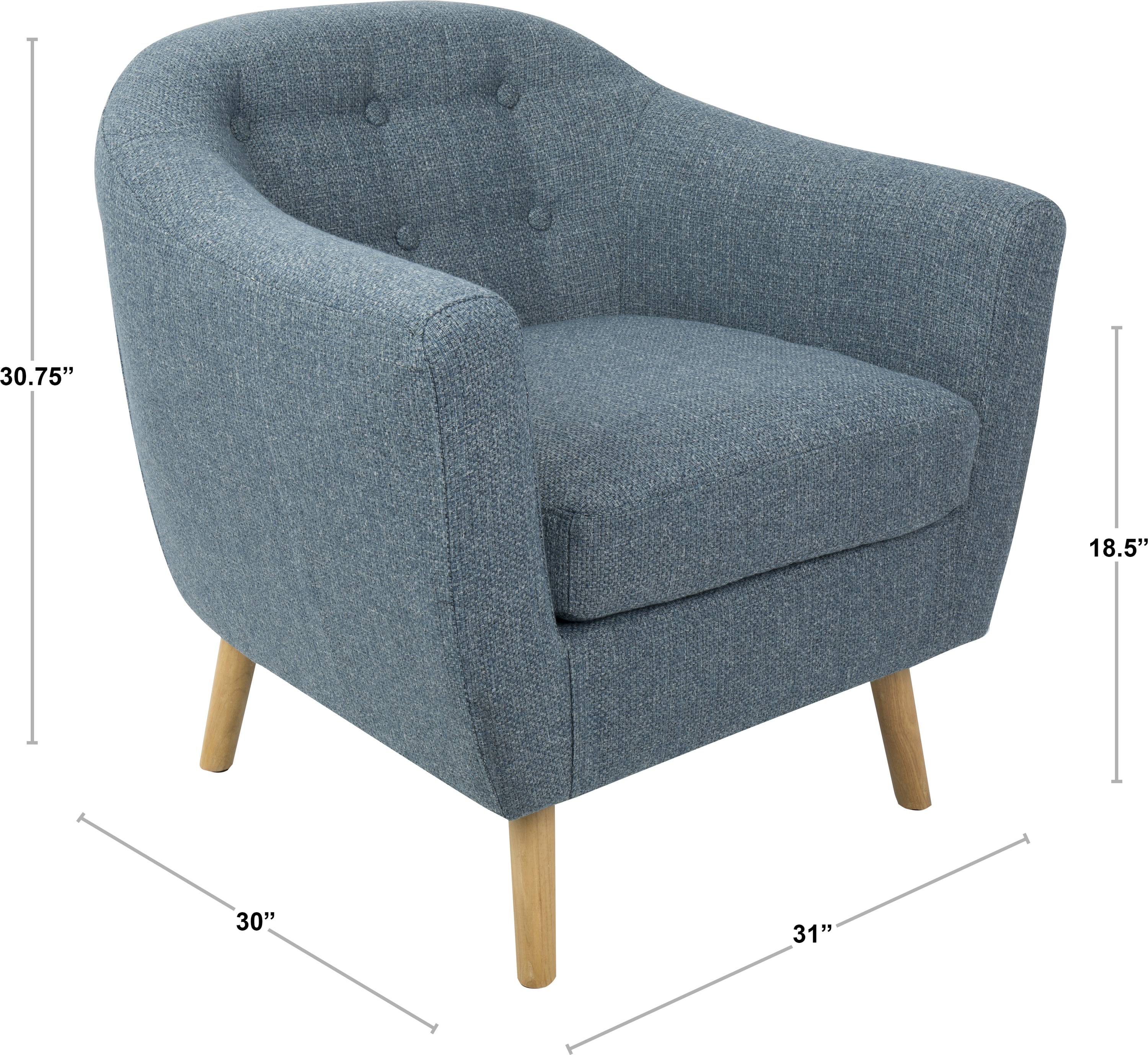 Red Fabric Accent Chair with Black Wooden Legs L206785