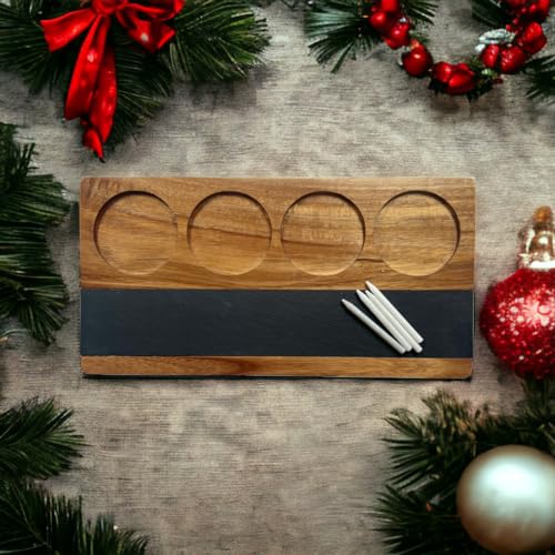 Acacia Wood Serving Board Set of 4, 16x8 inches J368