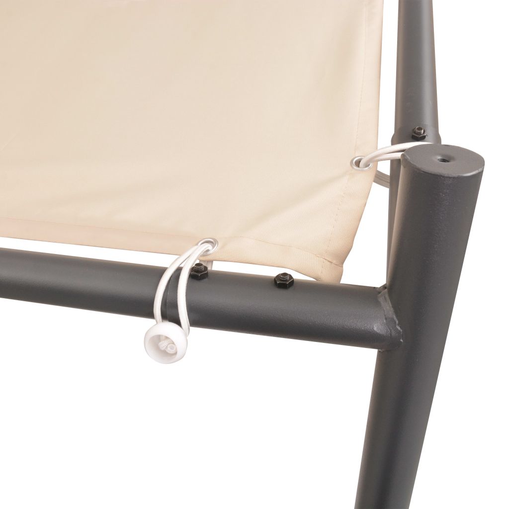 Beige Steel Gazebo Pavilion Tent Canopy N91052