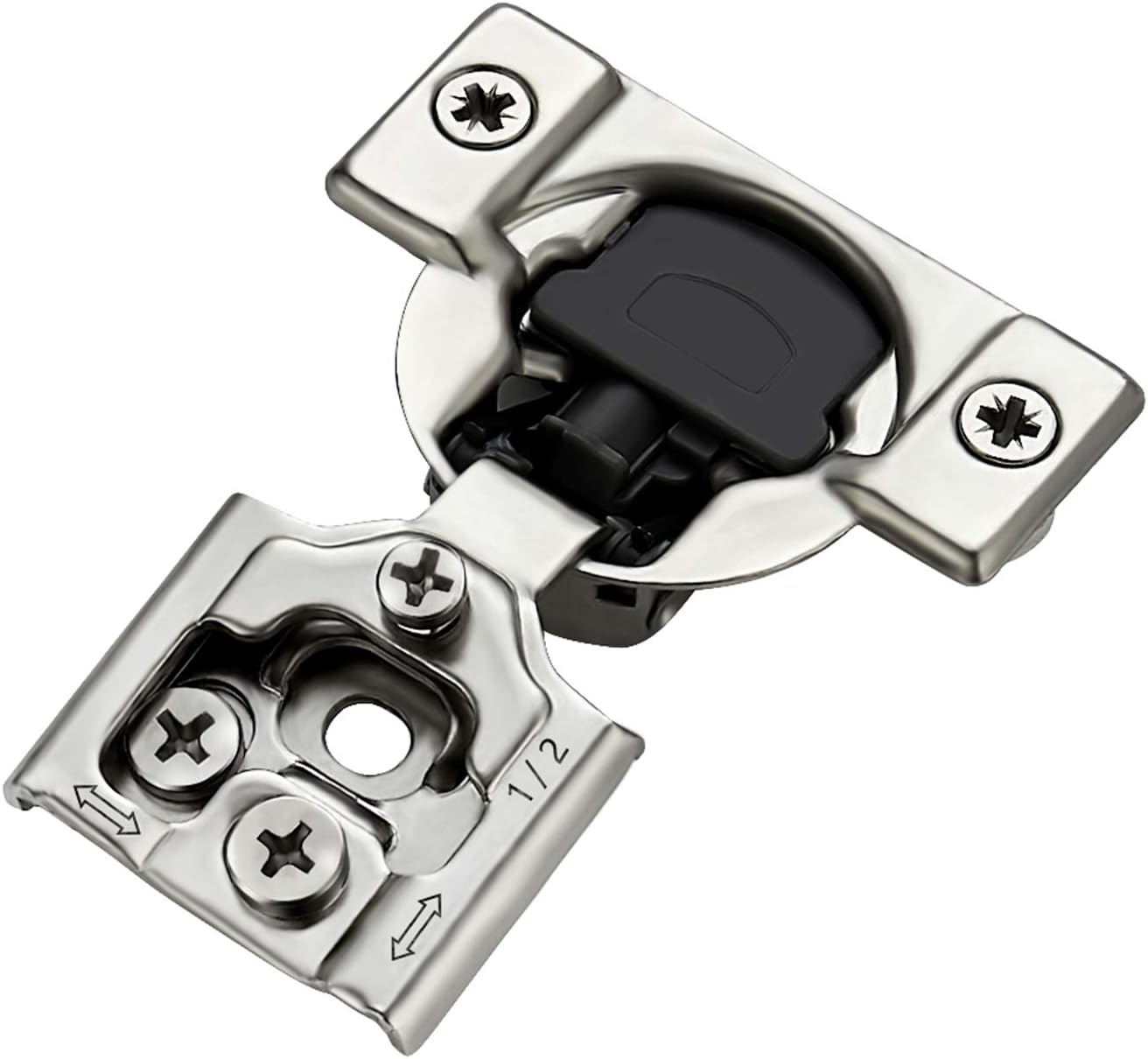 62 Pack 31 Pairs 1/2 inch Overlay Soft Close Satin Nickel Stainless Steel Concealed Hinges C519
