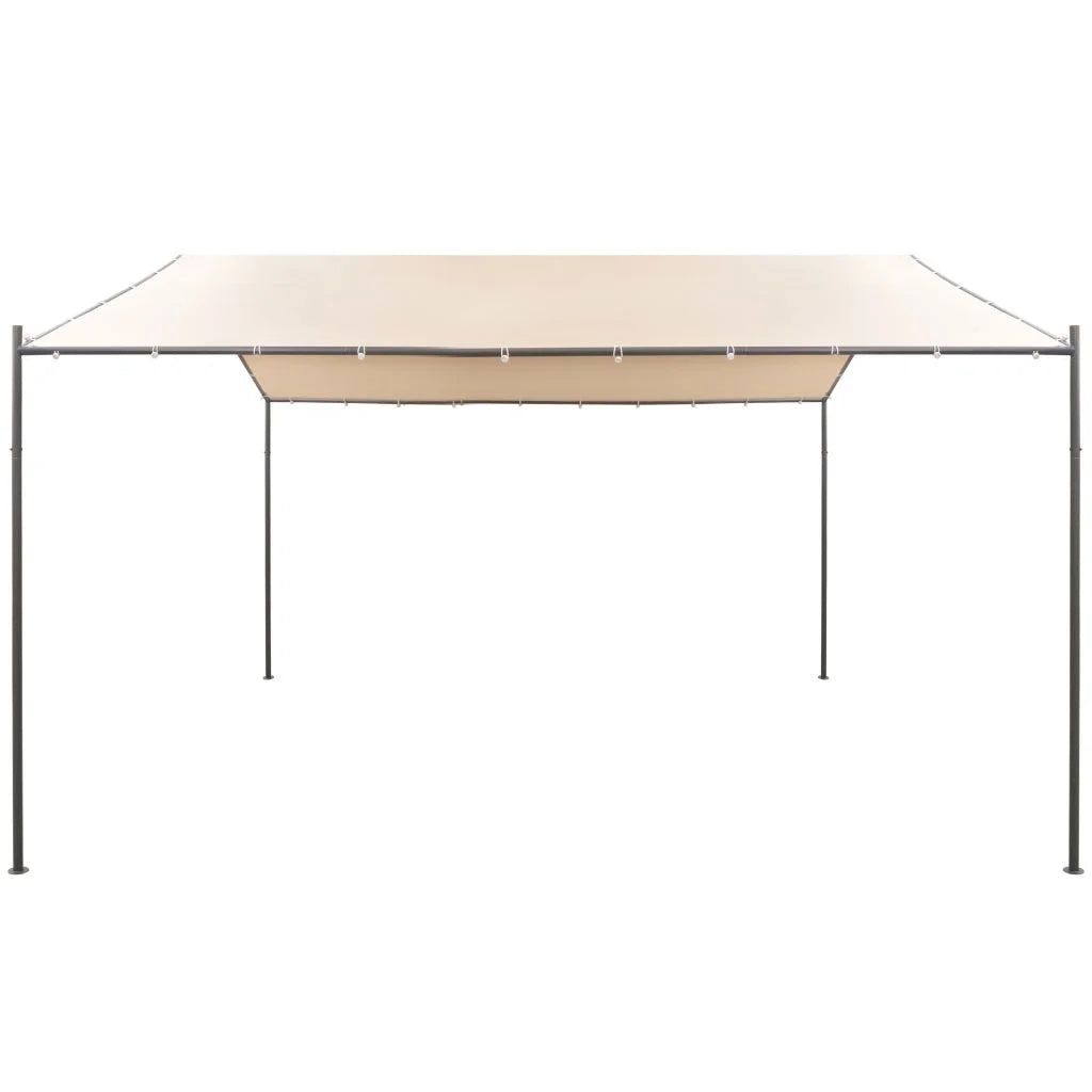 Beige Steel Gazebo Pavilion Tent Canopy N91052