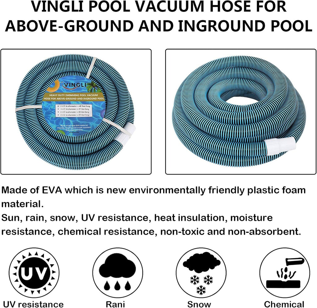 Blue Pack of 2 Swimming Pool Vacuum Hose F95444
