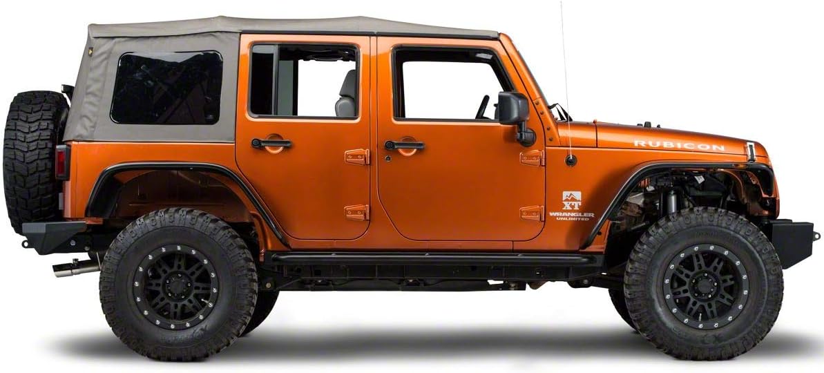 Textured Black Rubi Rails Compatible with 07-18 Jeep Wrangler JK 4-Door V7056
