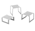 Set of Three Brushed Stainless Steel Square Buffet Risers Q5993