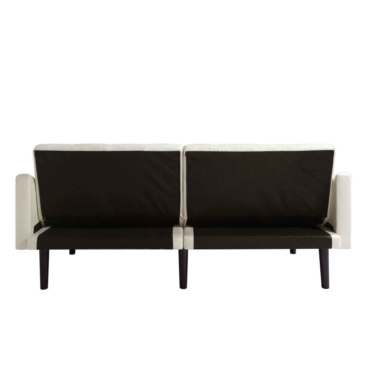 Beige Velvet Futon Sofa Bed with Pillows C630109