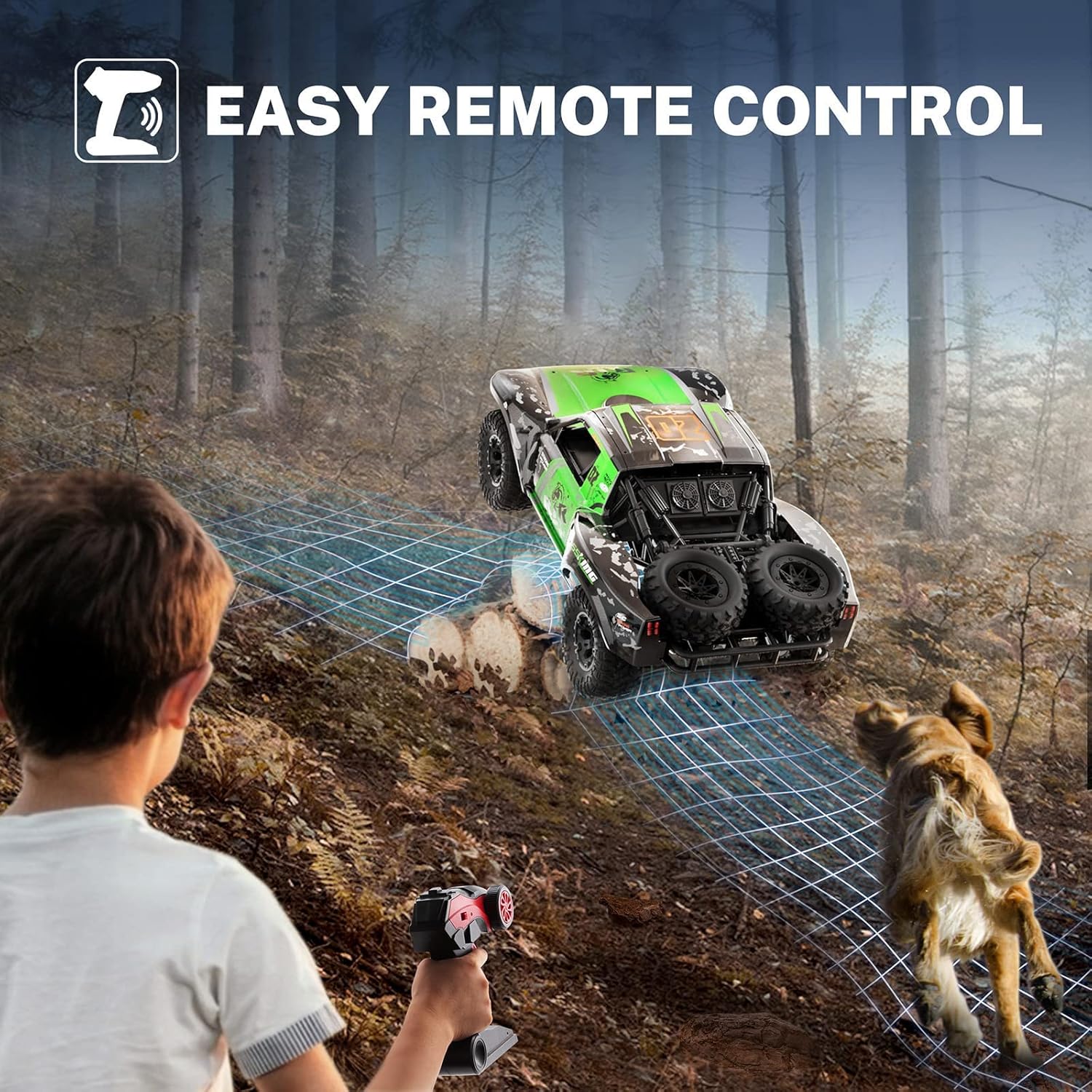 Green 4WD Waterproof Remote Control Monster Truck X7663