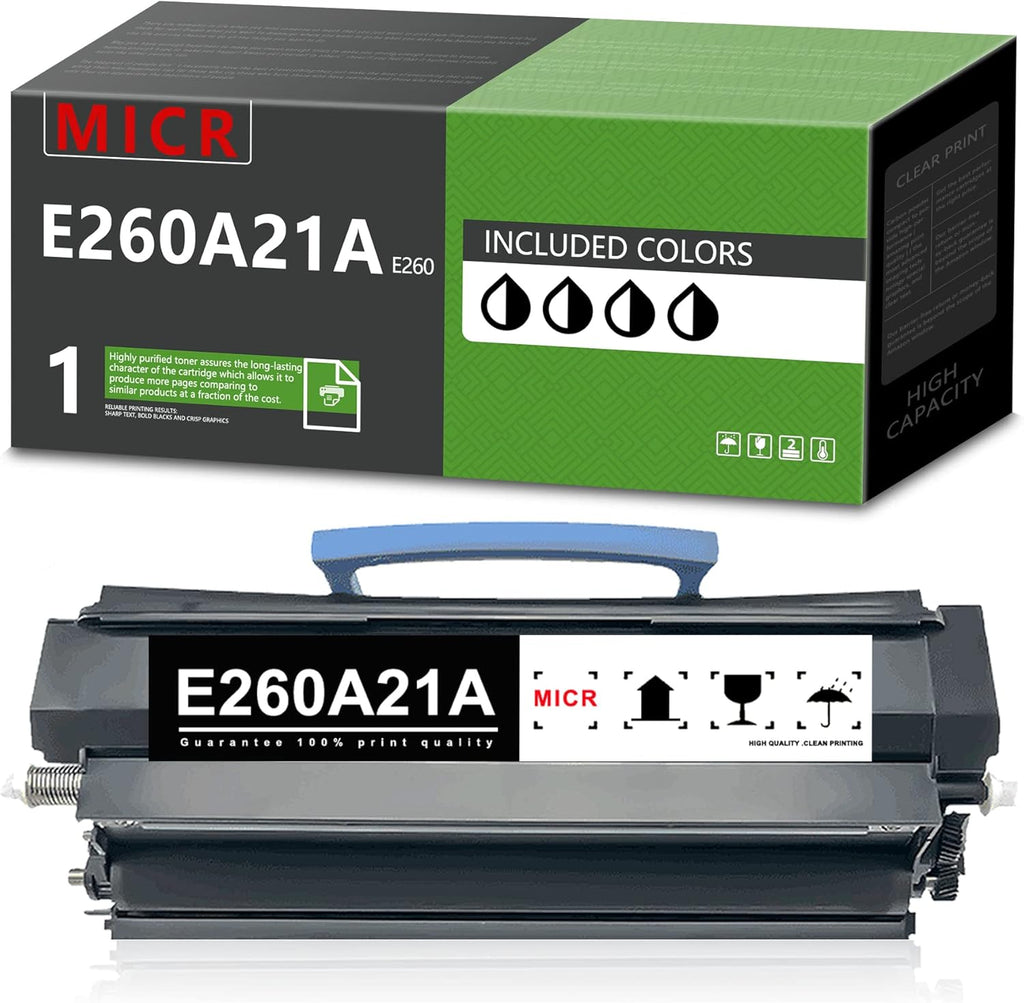 Remanufactured MICR Toner Cartridge for Lexmark E260 E360 E460 E462 Printer (1 Black) N959