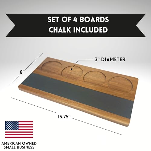 Acacia Wood Serving Board Set of 4, 16x8 inches J368