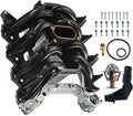 Upper Intake Manifold with Thermostat and Gaskets Compatible with Ford E250 E350 E450 2000-2014 Expedition Excursion (V8 5.4L Only) N8829