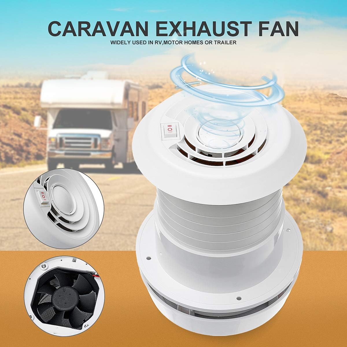 12V RV Roof Vent Exhaust Fan L3194