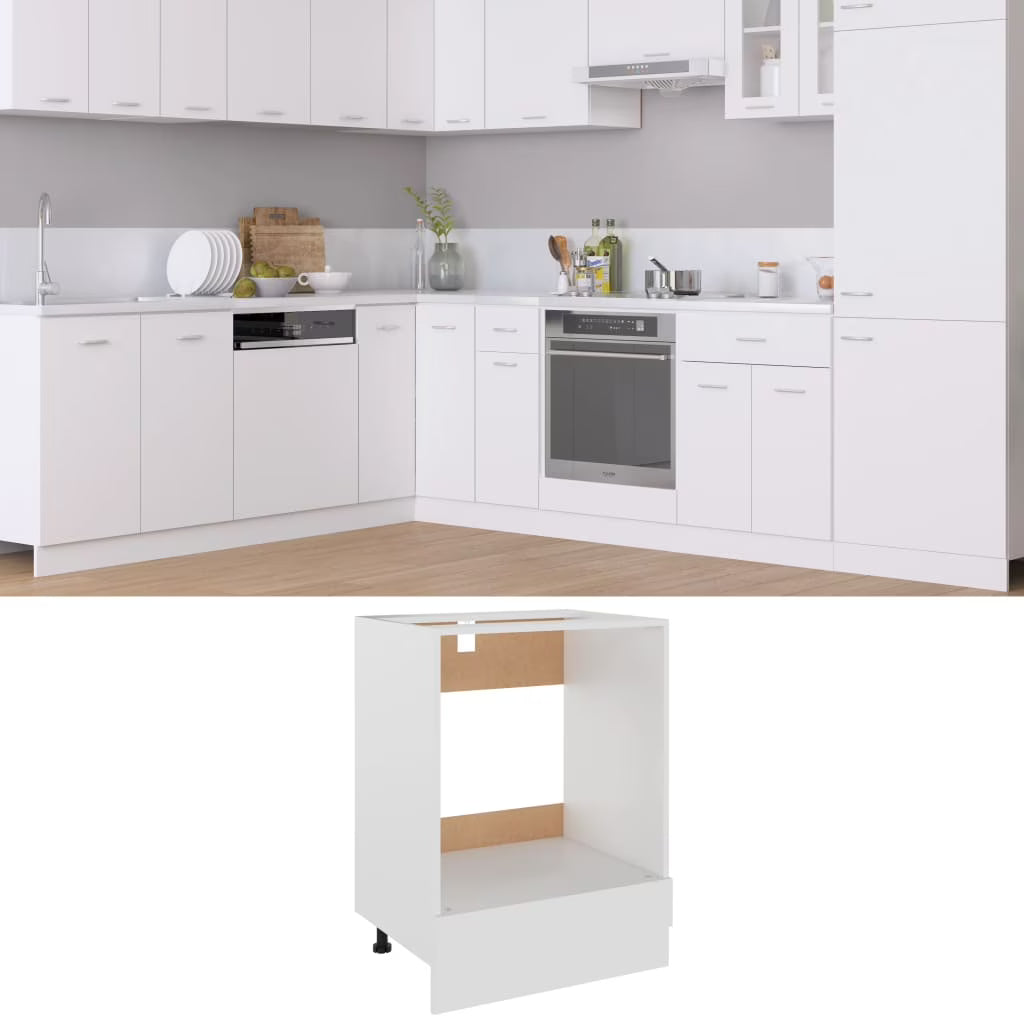 White Oven Cabinet Engineered Wood X8146