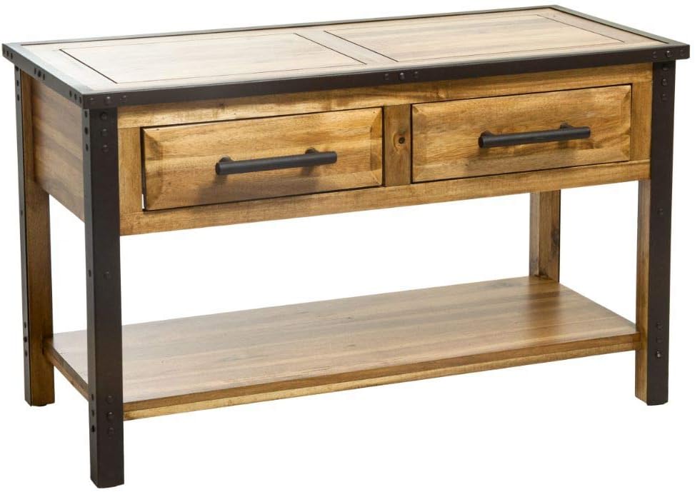 Natural Stain Acacia Wood One Drawer End Table I3820