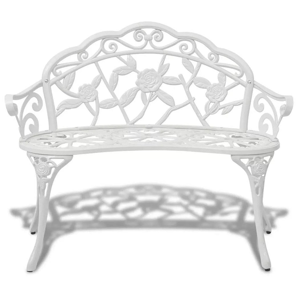 White Cast Aluminum Garden Bench X565
