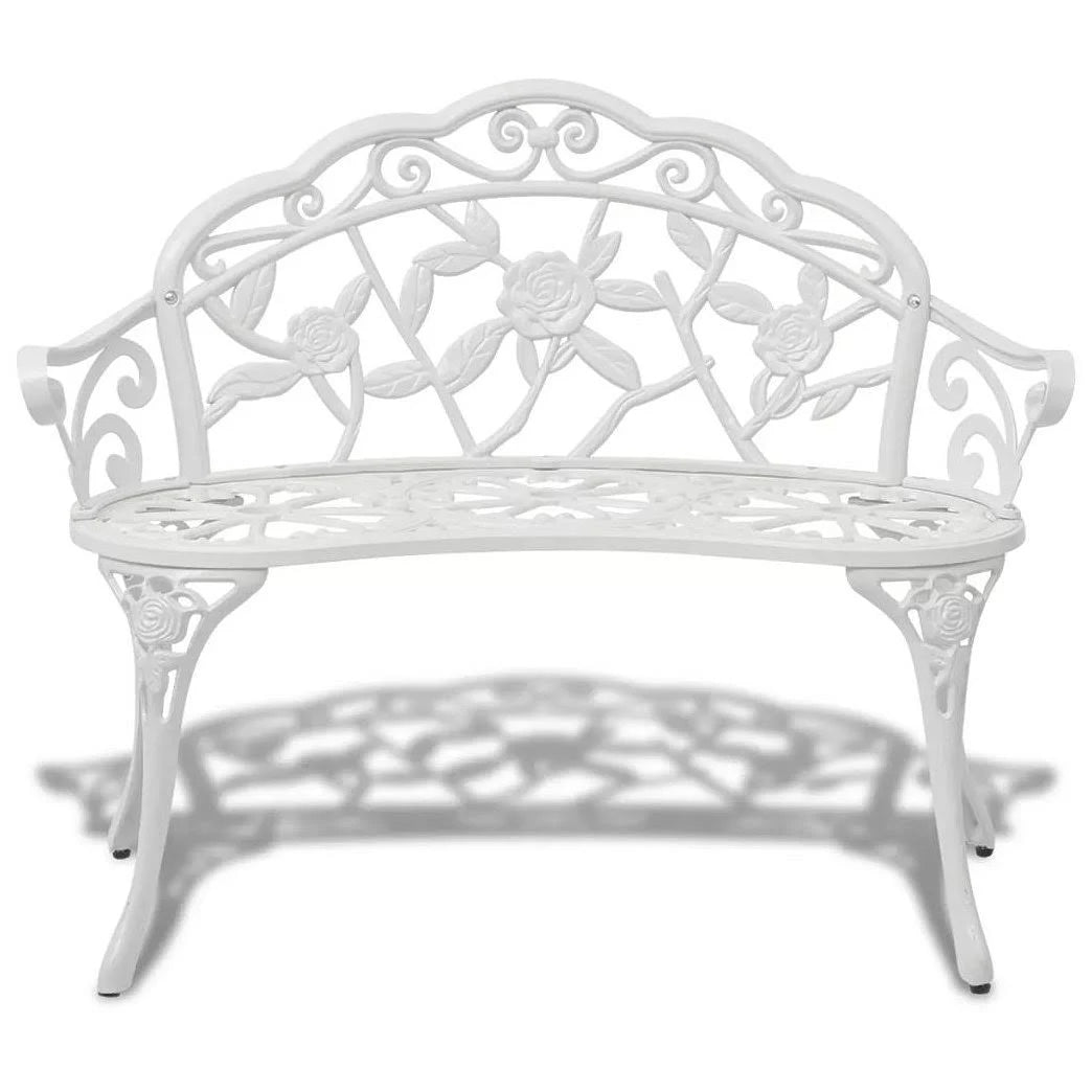 White Cast Aluminum Garden Bench X565