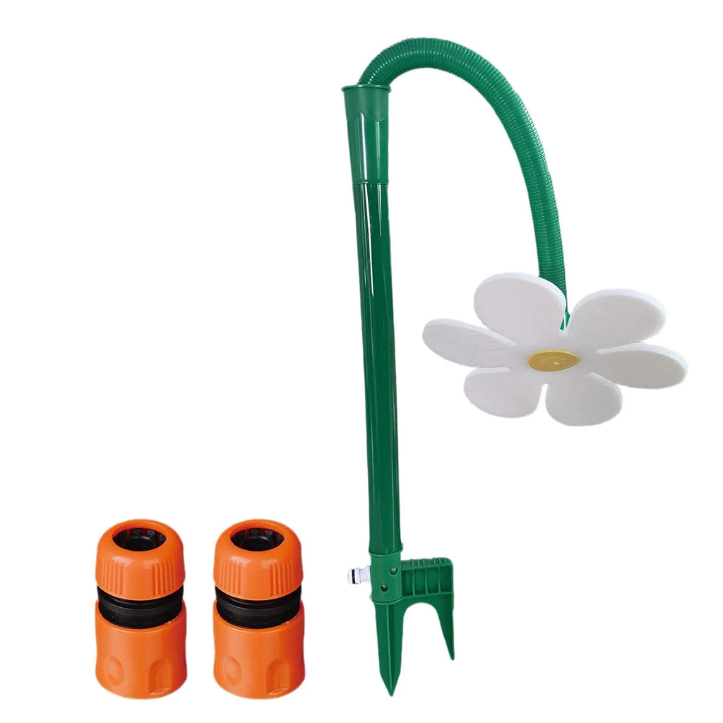 Flower Shaped Dancing Sprinklers Lawn Watering with 2pcs Adapter (White) J1017