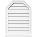34x22W x 34x22H Octagonal Top Surface Mount PVC Gable Vent with Brickmoul D823