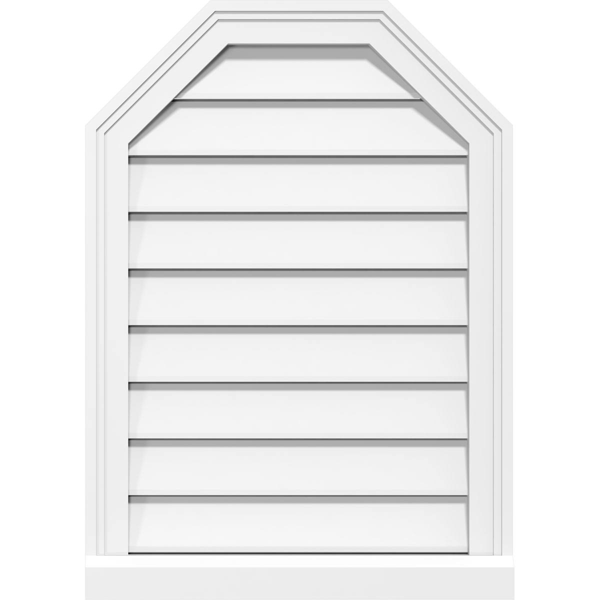 34x22W x 34x22H Octagonal Top Surface Mount PVC Gable Vent with Brickmoul D823