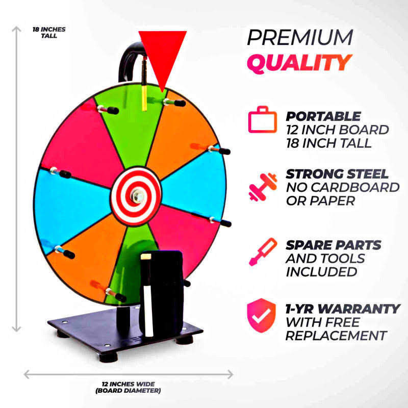 24x22 Color Prize Wheel with Folding Tripod Floor Stand B407