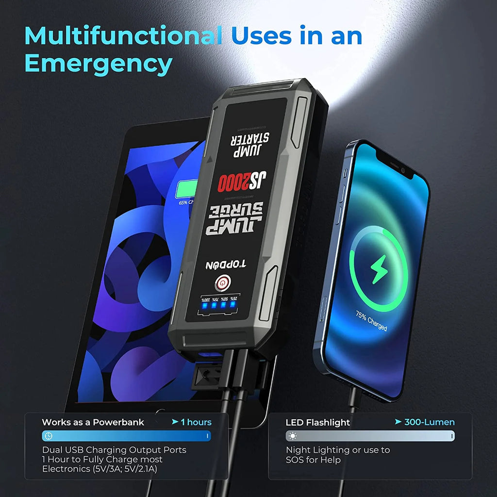 16000mAh 2000A Peak Portable Car Battery Booster P85423
