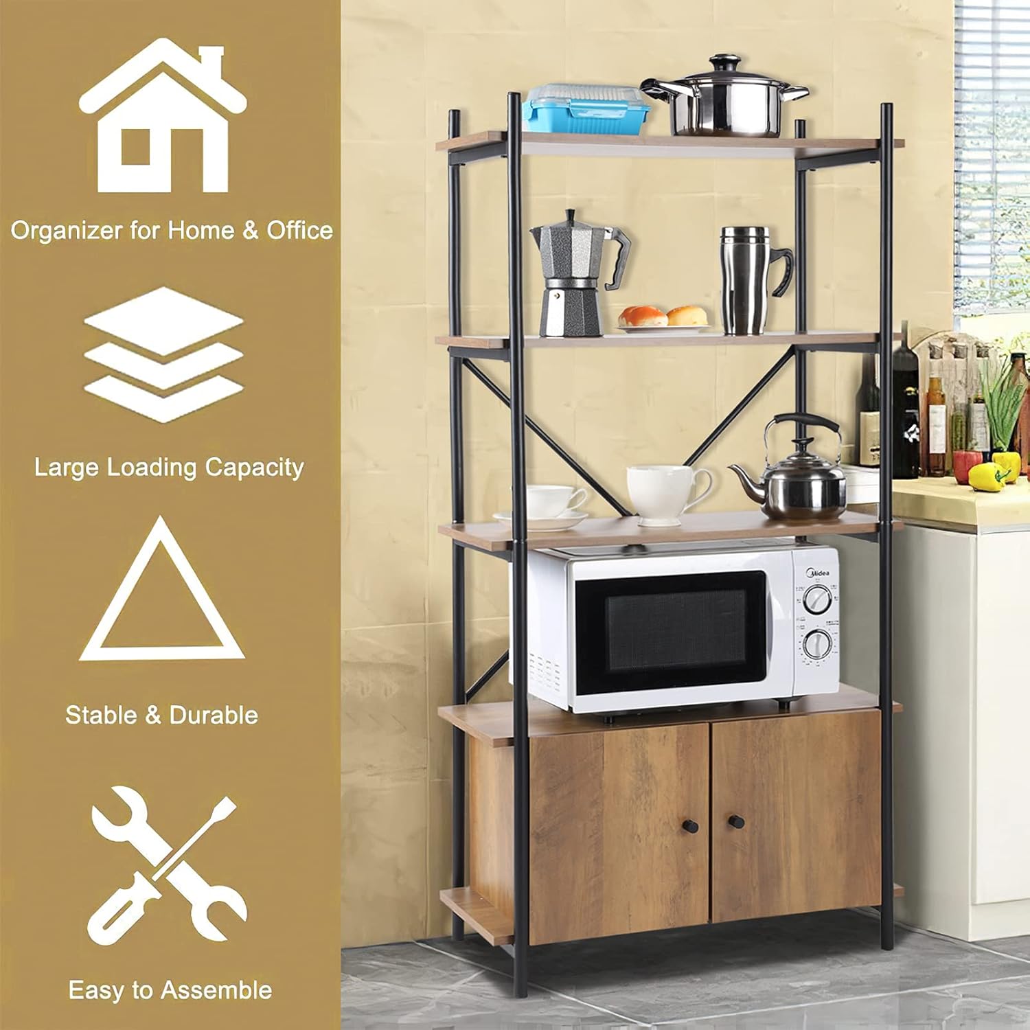 4-Tier Microwave Oven Stand Storage Shelf M233