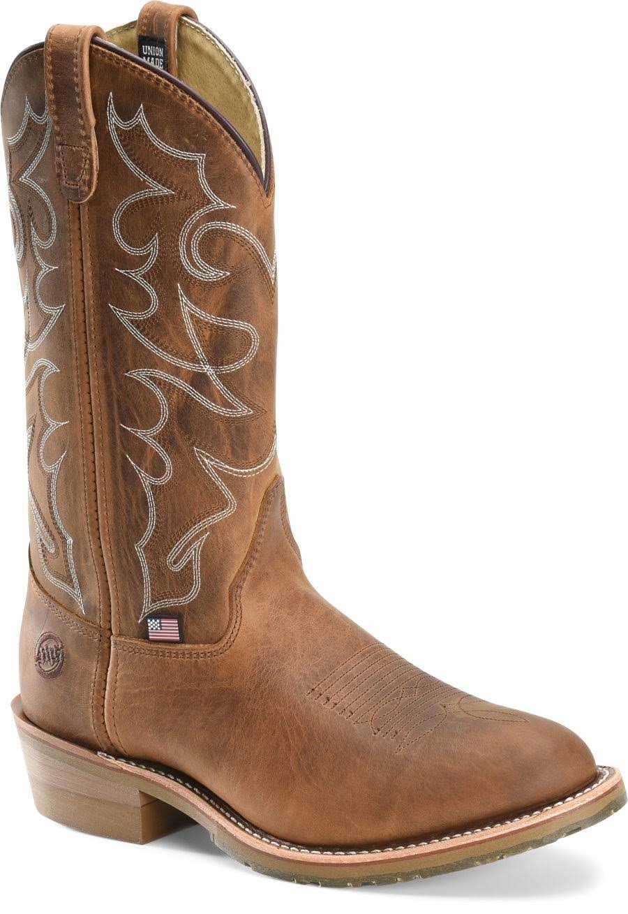 Men's Double H 12 inch Gel Ice Work Western, Size: 8, Brown H40640