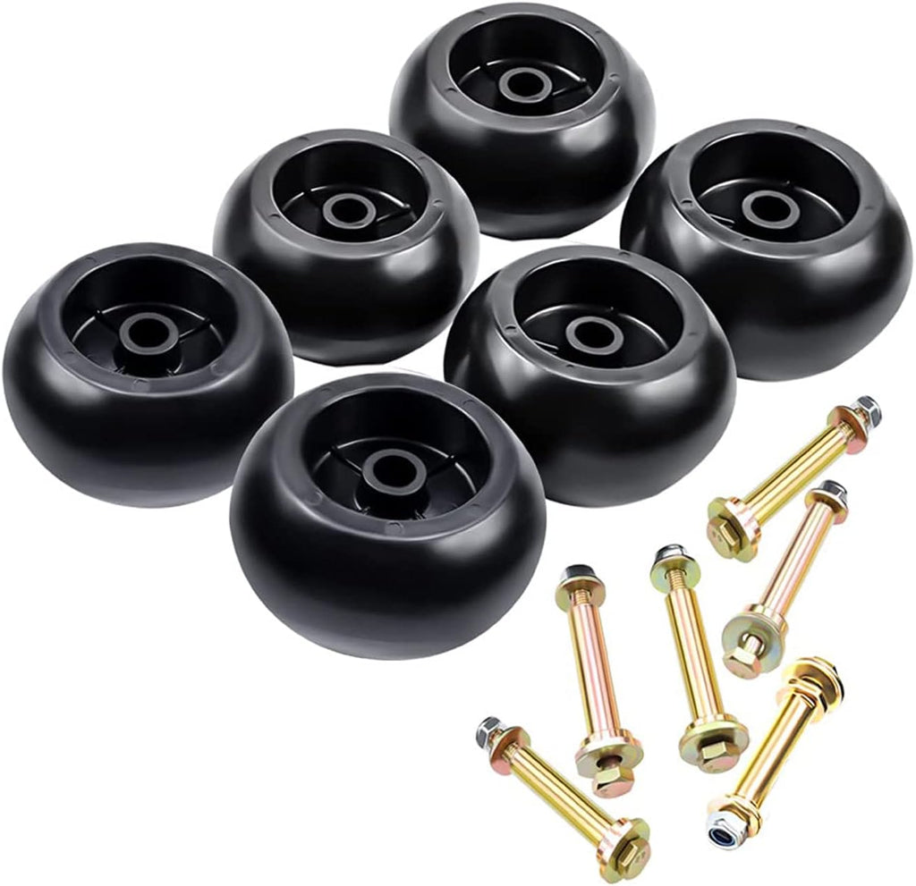 Pack of 6 Black Mower Anti Scalp Deck Wheel Y838