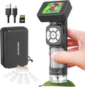 Portable Pocket Microscope Kit with 2" LCD Screen, 500X, 8 Adjustable LED Lights, 32GB SD Card V8664