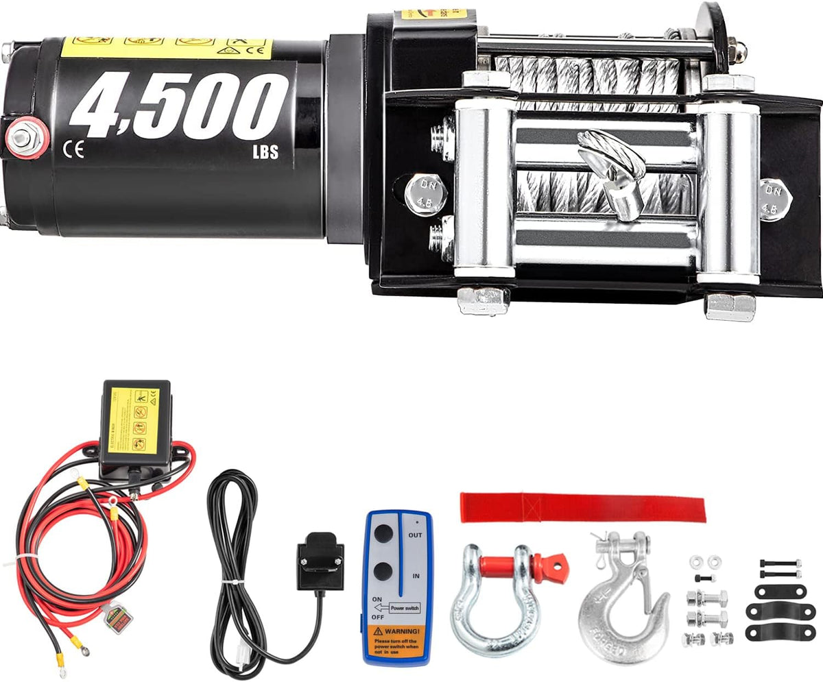 4500lb 12V Electric Winch with Wireless Remote Control Y118