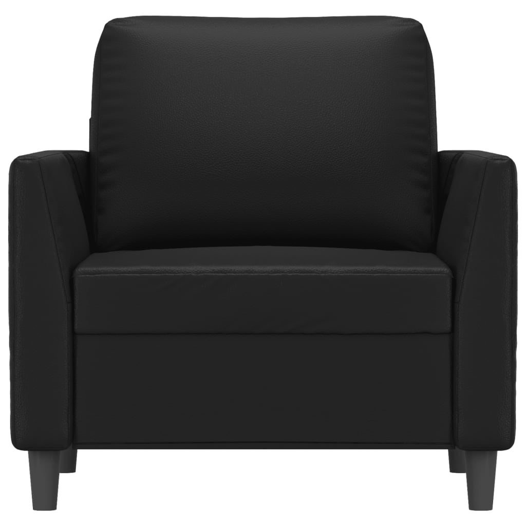 Black Faux Leather Sofa Chair V556