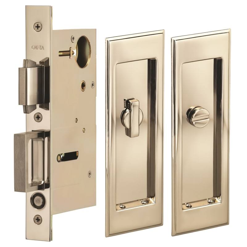 Polished Nickel Privacy Pocket Door Lock Z78074