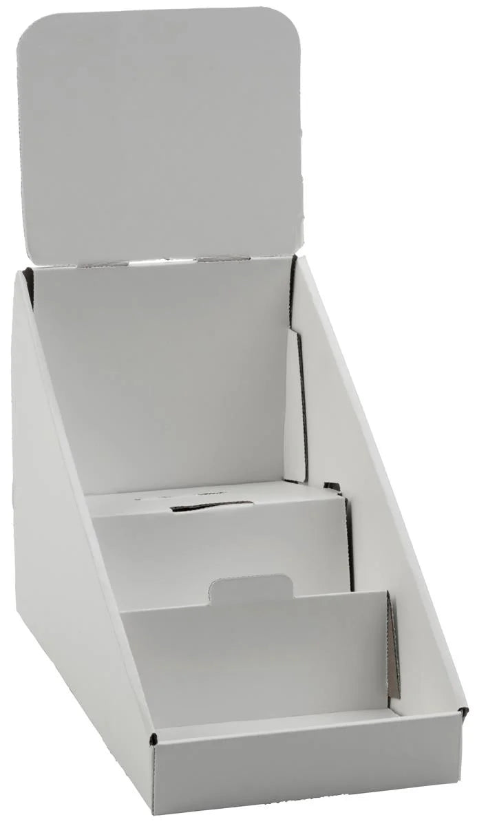 3-Tiered Cardboard CD/DVD Racks, White, Set of 25 F38873