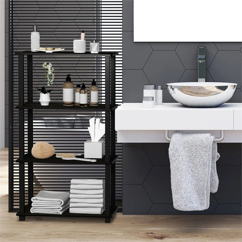 4-Shelf Decorative Shelves, Black T6286