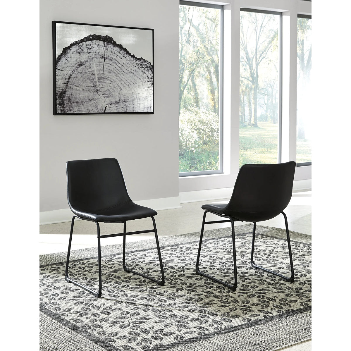 Black Bucket Chair, Set of 2 F111